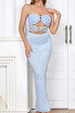 Strapless Sequin Maxi Dress Light Blue