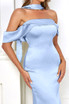 Off The Shoulder Maxi Dress Light Blue