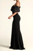 Draped Off The Shoulder Maxi Dress Black