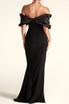 Draped Off The Shoulder Maxi Dress Black