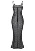 Embelllished Mermaid Maxi Dress Black
