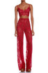 Lace Three Piece Co Ord Set Red