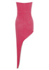 Crystal Strapless Midi Velvet Dress Pink