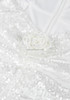 Long Sleeve Flower Detail Sequin Midi Dress White