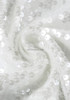 Long Sleeve Flower Detail Sequin Midi Dress White