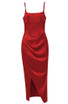 Draped Midi Dress Red