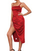 Draped Midi Dress Red