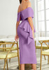Bardot Ruffle Midi Dress Purple