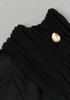 Long Sleeve Draped Midi Dress Black