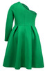 One Sleeve Skater Midi Dress Green