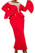 Long Sleeve Pearl Peplum Maxi Dress Red