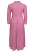 Long Sleeve Pleated A Line Maxi Dress Pink