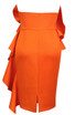 Strapless Ruffle Detail Midi Dress Orange