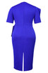 Short Sleeve Ruffle Midi Dress Blue