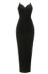 Strapless Bustier Maxi Velvet Dress Black