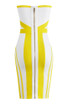 Strapless Bustier Dress White Yellow