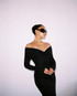 Long Sleeve Off The Shoulder Maxi Dress Black