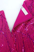 Long Sleeve Ruffle Sequin Maxi Dress Hot Pink