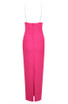 Flower Pearl Straps Maxi Dress Hot Pink