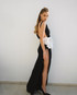 One Sleeve Bow Backless Maxi Dress Black - Rosie Huntington-Whiteley