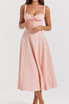 Corset A Line Midi Dress Pink
