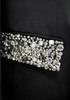 Long Sleeve Crystal Lapel Blazer Dress Black