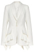 Long Sleeve Pleated Ruffle Blazer White