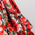 Floral Corset Ruffle A Line Midi Dress Red