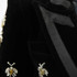Long Sleeve Crystal Bee Velvet Blazer Black