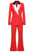 Long Sleeve Suit Red Black White