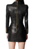 Long Sleeve Faux Leather Dress Black