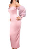 Puff Long Sleeve Maxi Dress Pink