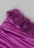 Bardot Feather Draped Silk Dress Hot Pink