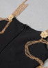 Flower Chain Detail Maxi Dress Black