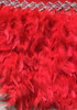 Puff Long Sleeve Feather Dress Red