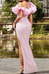 Ruffle Bardot Sequin Maxi Dress Pink