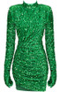 Long Sleeve Sequin Velvet Green