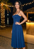 Bustier A Line Midi Dress Navy Blue