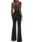 Long Sleeve Lace Sequin Jumpsuit Black