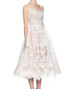 Scalloped Lace A Line Midi Dress White