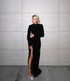 Long Sleeve Sequin Backless Maxi Dress Black