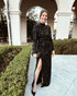 Long Sleeve Sequin Backless Maxi Dress Black