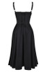 Button Detail Corset A Line Midi Dress Black