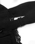 Button Detail Corset A Line Midi Dress Black