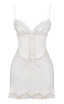 Lace Insert Corset Detail Dress White