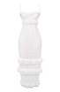 Bustier Ruffle Broderie Lace Maxi Dress White