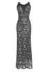 Sequin Backess Maxi Dress Black