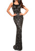 Sequin Backess Maxi Dress Black