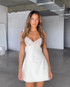 Lace Bustier A Line Dress White