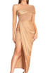 Draped Bardot Maxi Dress Sand